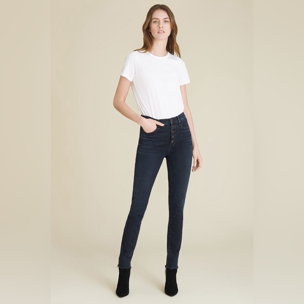 Veronica Beard Debbie High Rise Skinny Ankle Jeans - Dark Ink - Size 23
